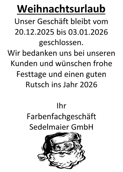 Weihnachtsurlaub 2025